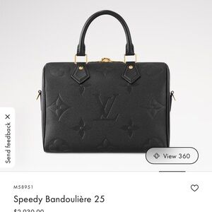 Louis Vuitton Black Embossed Monogram Speedy Bandoulière 25